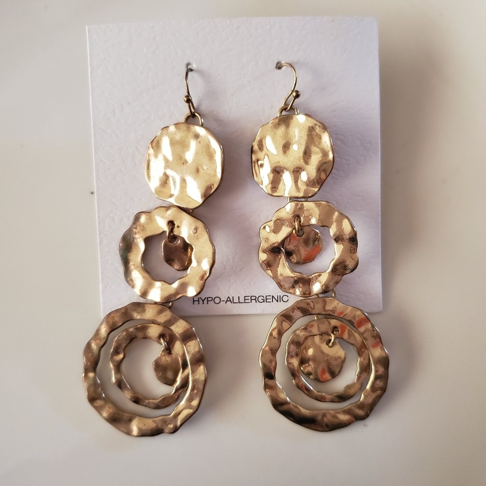 Gold Ring/Circle Dangling Earrings